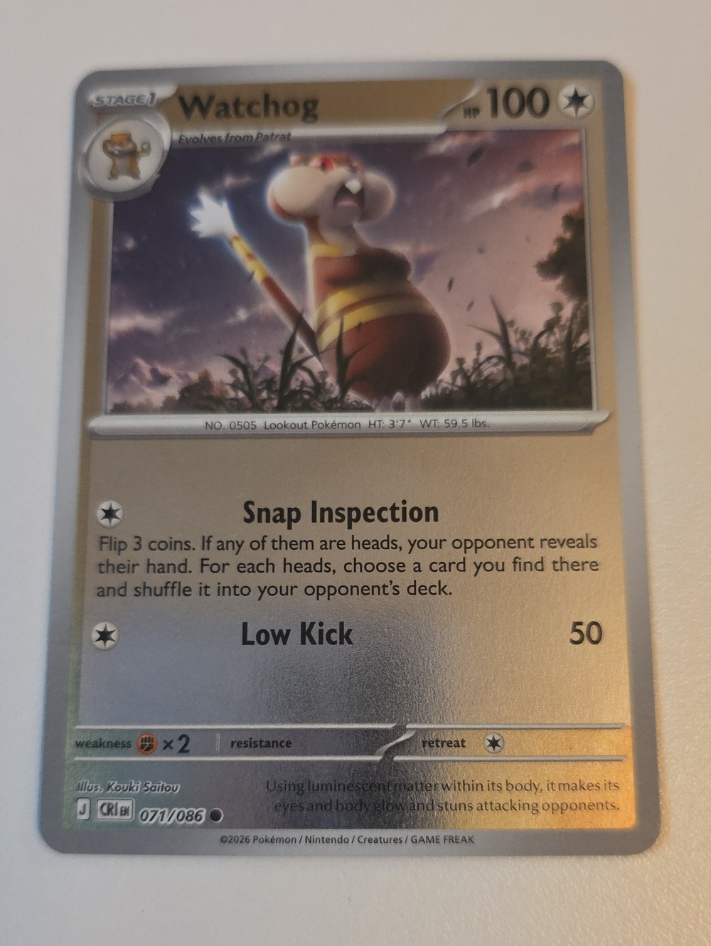 Pokemon Watchdog Trading Card